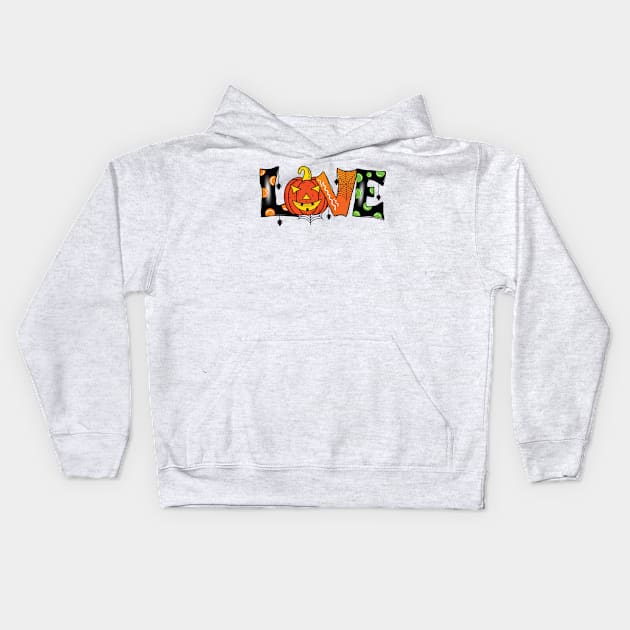 Love Halloween Kids Hoodie by binnacleenta